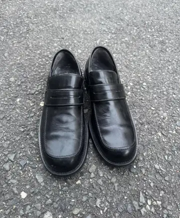 빈티지 블랙 26cm 가죽 로퍼