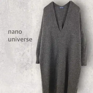 [ 나노 유니버스 ] 니트 원피스 F 롱 기장 V넥 무지 심플 겨울 의류