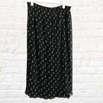 플리츠 스커트 롱 기장 올 패턴 허리밴딩 빅 사이즈 안감 포함 페미닌