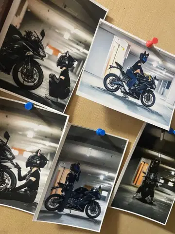 바이크와 라이더의 아트 포트레이트 사진 세트 NINJA 400