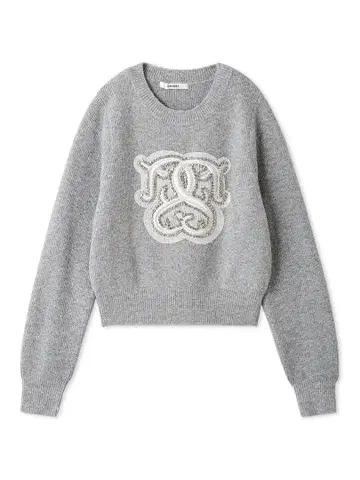 SNIDEL 반짝반짝 모티브 니트 풀오버 그레이