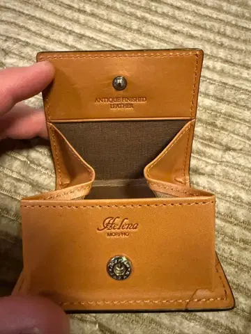 HELENA 모르포 동전 지갑 블랙 브라운 천연 가죽 HELENA 미사용