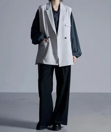 [완판템] 루즈 드레이프 사이드 코드 더블 지레 베스트