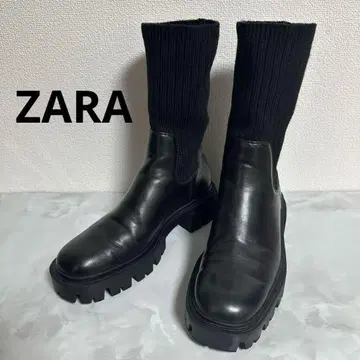 새상품급 ZARA 사이드 고어 부츠 삭스 부츠 트랙 밑창
