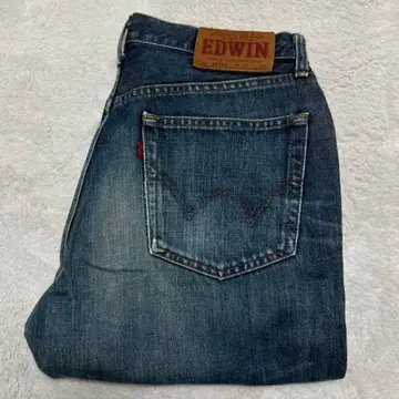 새상품급 EDWIN 503 스트레이트 데님 다크 블루