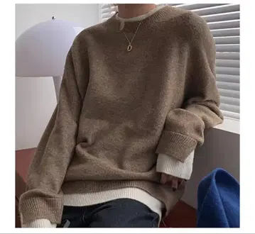 HiLo&HiLo 브라운 레이어드 니트탑 NK1588