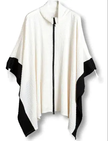 NO ID. BLACK 드로 스트링 하이 칼라 판초