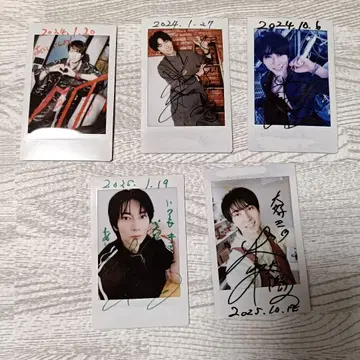 아유카와 타이요 친필 사인 폴라로이드 5장 세트