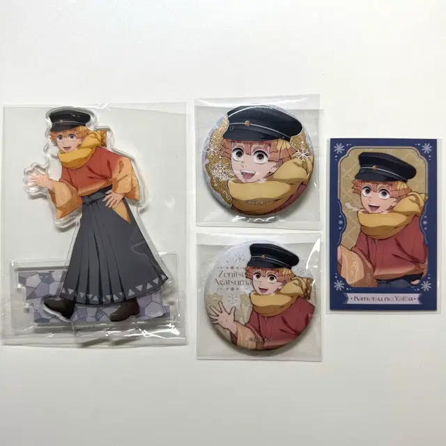 귀멸의 칼날 AGF 얼리윈터 젠이츠 아크릴스탠드,캔뱃지,포카 세트