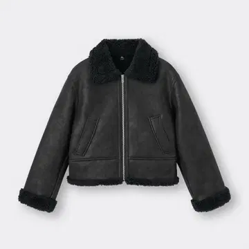 GU 무스탕 터치 플라이트 자켓