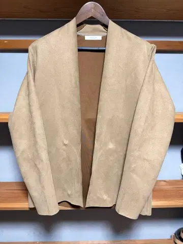 [새상품급] EDIFICE 스웨이드 노카라 자켓 남성용 브라운 L