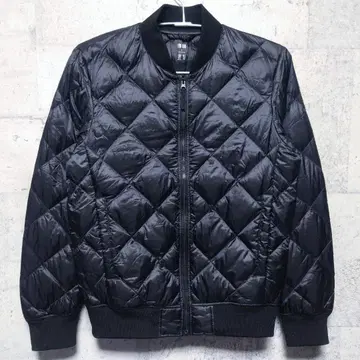 유니클로 울트라 라이트 다운 리브 블루종 다이아 퀼트 S