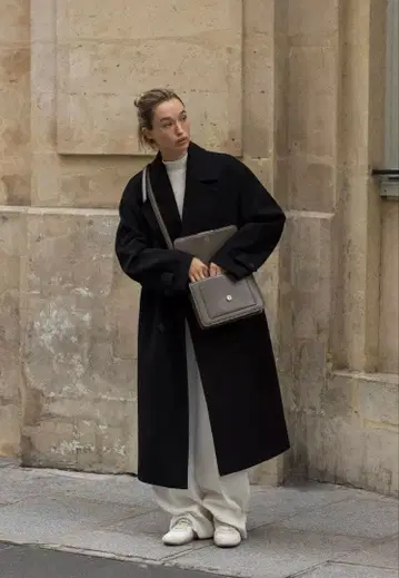 ZARA 오버 사이즈 소프트 코트 M 블랙