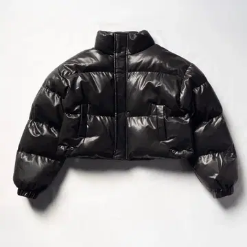 인조 가죽 숏 기장 다운 자켓