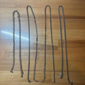 실버 체인 목걸이 세트