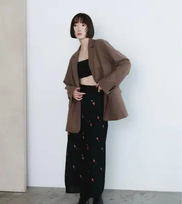 [ EMMEL REFINES ] EM 플라워 비쥬 니트 스커트