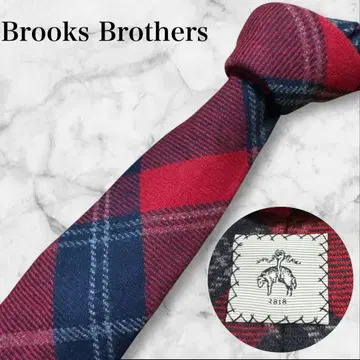 [택 포함] 브룩스브라더스 플리스 체크 패턴 넥타이 깃 너비 6.8cm