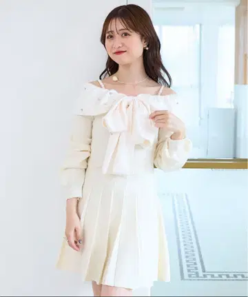 majestic legon 리본 니트 미니 원피스