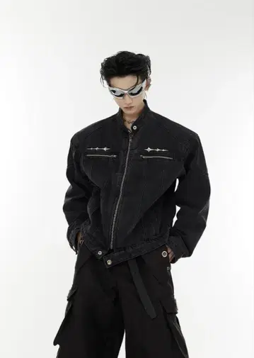 Argue culture 블랙 데님 자켓