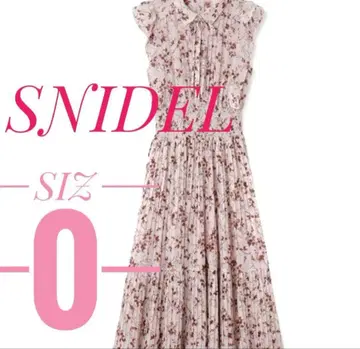 SNIDEL Sustainable 프릴 플리츠 원피스 핑크