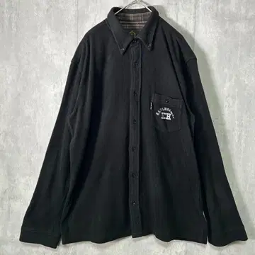 레어 Karl Helmut 플리스 셔츠 자수 로고 긴팔 블랙 L