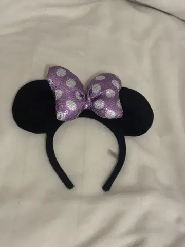 미니 머리띠 스팽글 리본