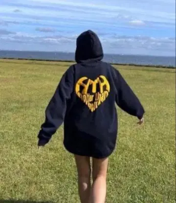 네이비 오버 사이즈 후드티 HTH