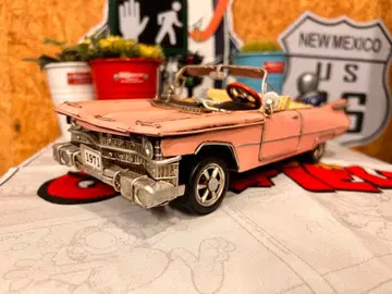 캐딜락 컨버터블 양철 미니카 핑크 엘도라도 앤티크