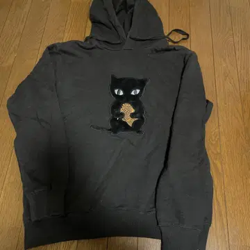 graniph 검은 고양이 붕어빵 후드티 L