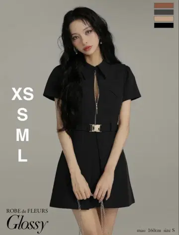 ROBE de FLEURS 블랙 숏 드레스 S