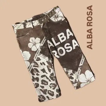 희귀! 초레어! ALBA ROSA 꽃무늬 레오파드 무늬 팬츠 2