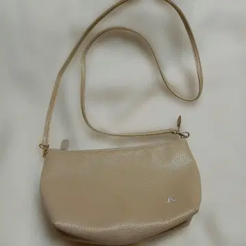 키타무라 베이지 가죽 숄더백