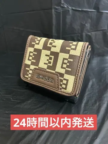 EMODA 체크 무늬 3단 폴더형 지갑