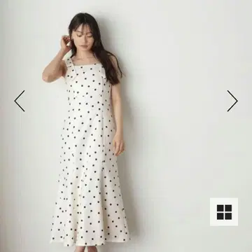 숄더 리본 도트 원피스