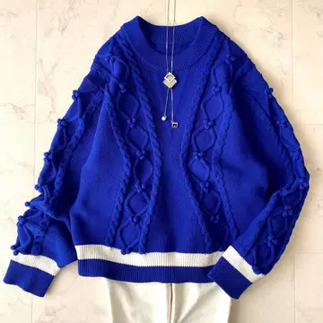 2024. 컨디션 최상 어도어 워셔블 케이블 팝콘 니트 풀오버