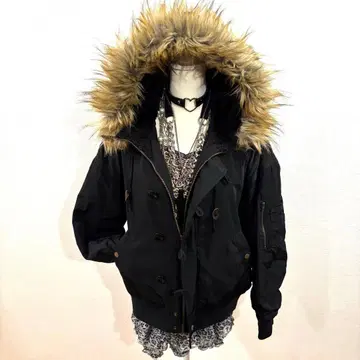 헤이세이 갸루 y2k 퍼 자켓 그런지 다크 코어 오니 퍼 기믹