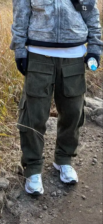 [ 레어 ] mnml 코듀로이 스냅 카고 팬츠 XL