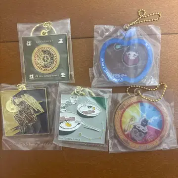 GREEN APPLE 아크릴 키링 2개 메탈 참 3개 세트