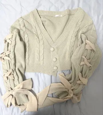 apres jour 소매 레이스업 가디건