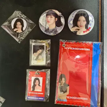 BABYMONSTER RUKA 슬라이더 파우치, 키링 3개, 캔뱃지