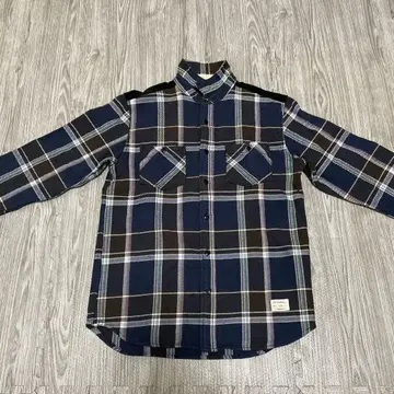 XLARGE 엑스라지 플란넬 셔츠 긴팔 체크 셔츠 네이비 L