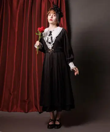 axes femme 루리주즈 레이스업 원피스 블랙