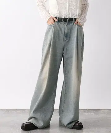 JEANASIS 턱 데님 와이드 팬츠 블루 계열
