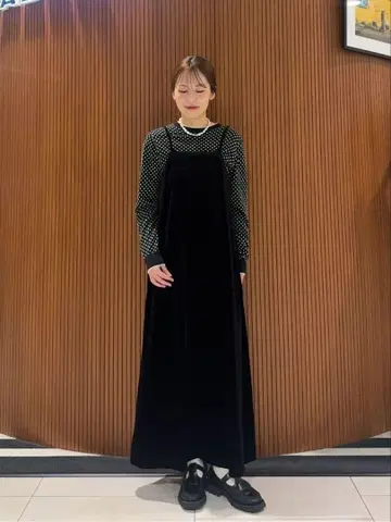 소프트 벨로아 스트랩 원피스