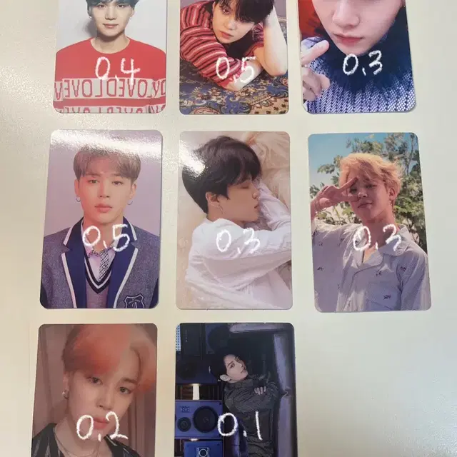 일괄우대)방탄 포토카드 지민 슈가 럽셀 멥솔