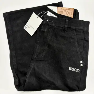 ason 와이드 레그 데님 팬츠 블랙 M 사이즈