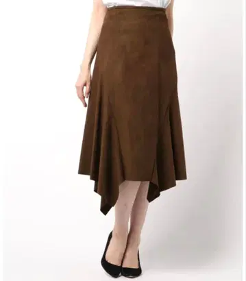 ESTNATION 스웨이드 랜덤 헤임 스커트