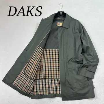 K155 L 닥스 체크 무늬 라이너 스텐카라 코트 카키 남성용