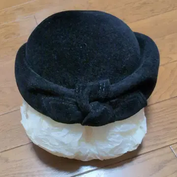 일본제 햇 블랙 토끼 리본 포함 알프스 카와무라 수제 장미 모자 원형