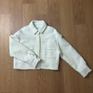 한국 브랜드 [ RAIVE ] 화이트 트위드 크롭 자켓